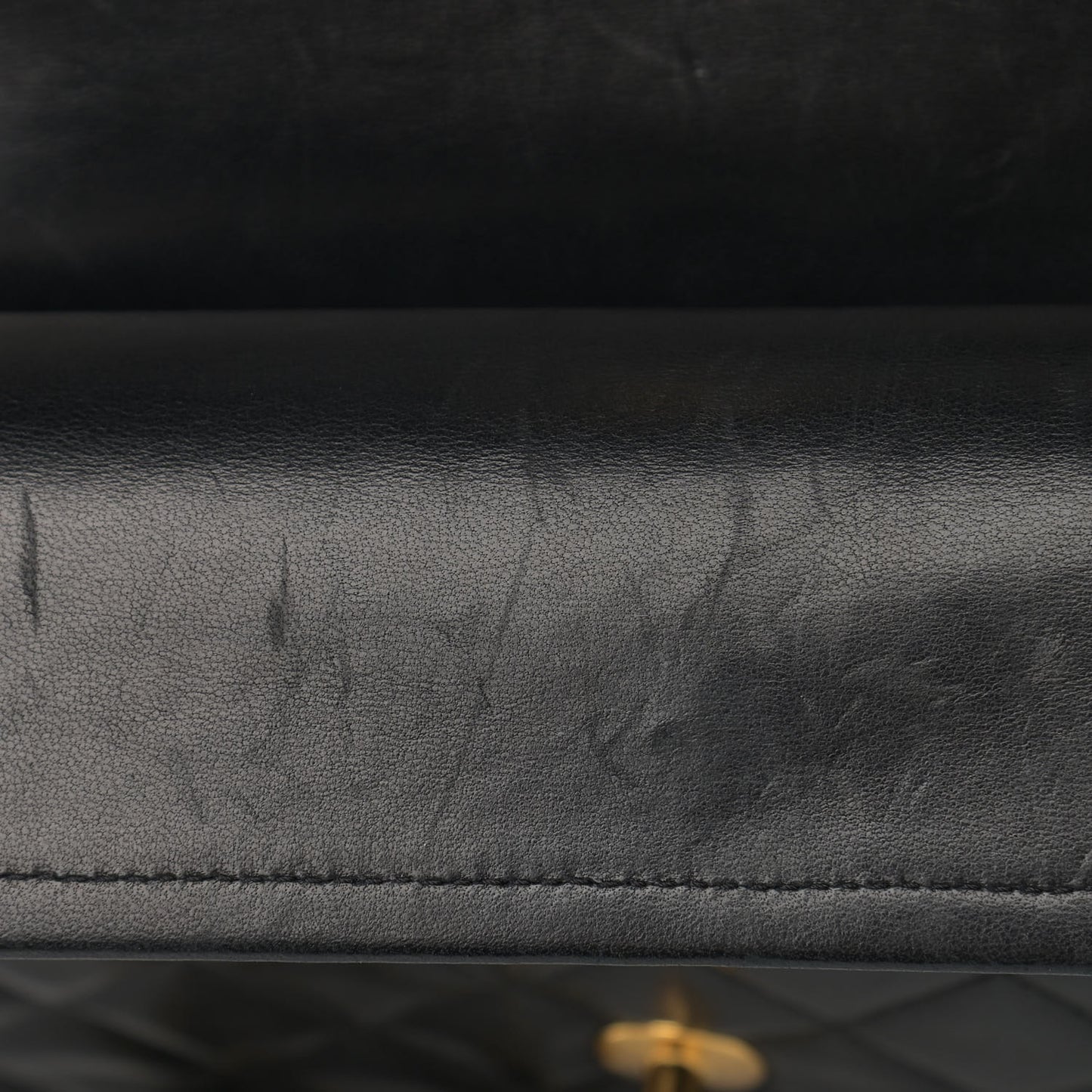 Lambskin Quilted Small Double Flap Black