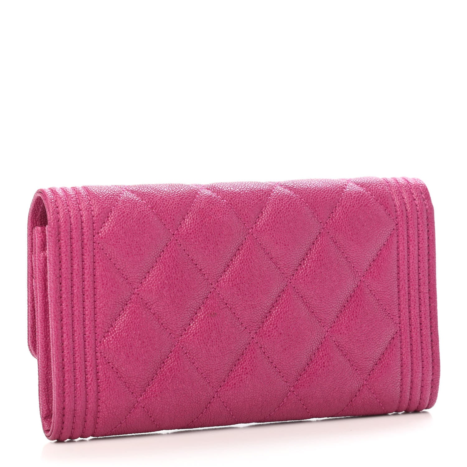 Chanel Caviar Quilted Medium Boy Flap Wallet Fuchsia 2 of 4