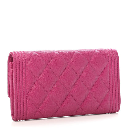 Chanel Caviar Quilted Medium Boy Flap Wallet Fuchsia 2 of 4