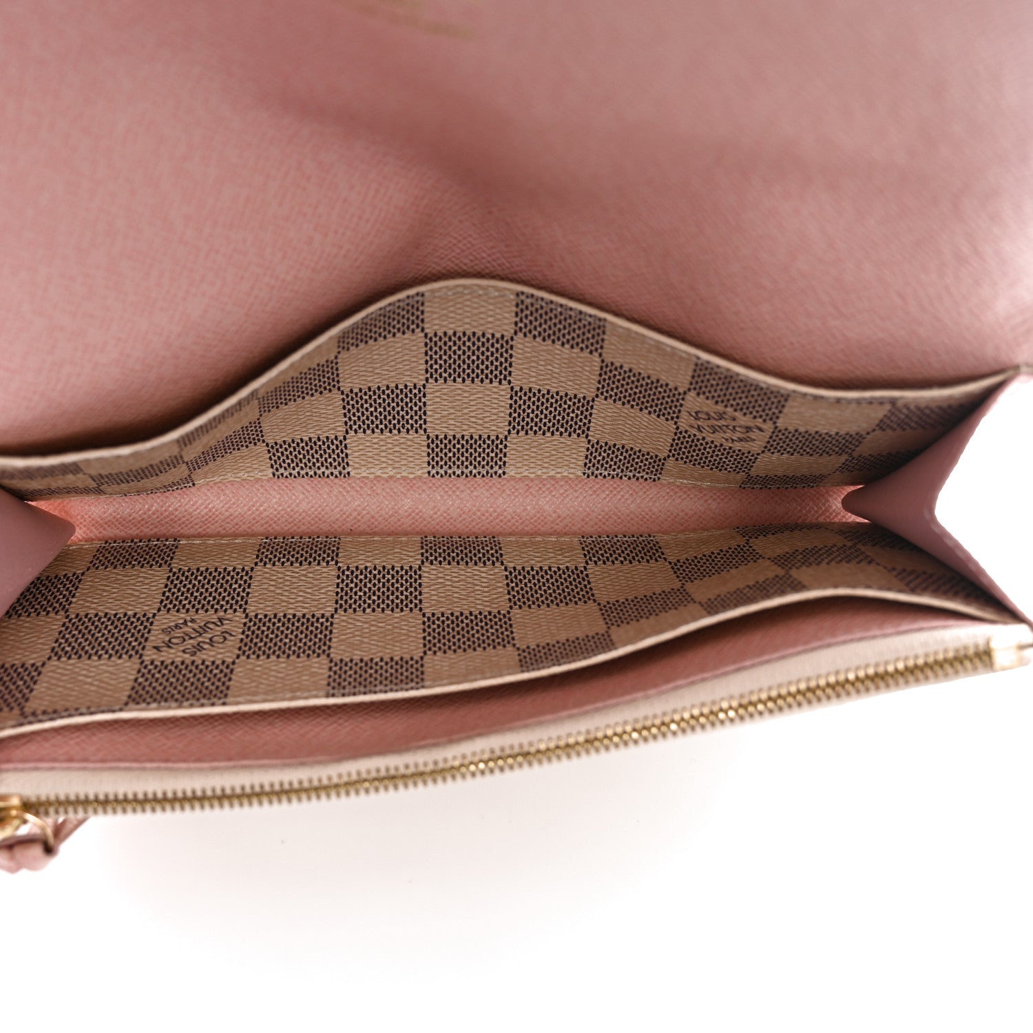 Louis Vuitton Damier Azur Emilie Wallet Rose Ballerine 5 of 8