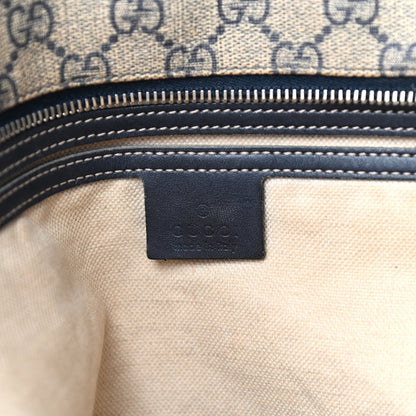 Gucci GG Supreme Monogram Medium Zippered Shopping Tote Navy 6 of 11