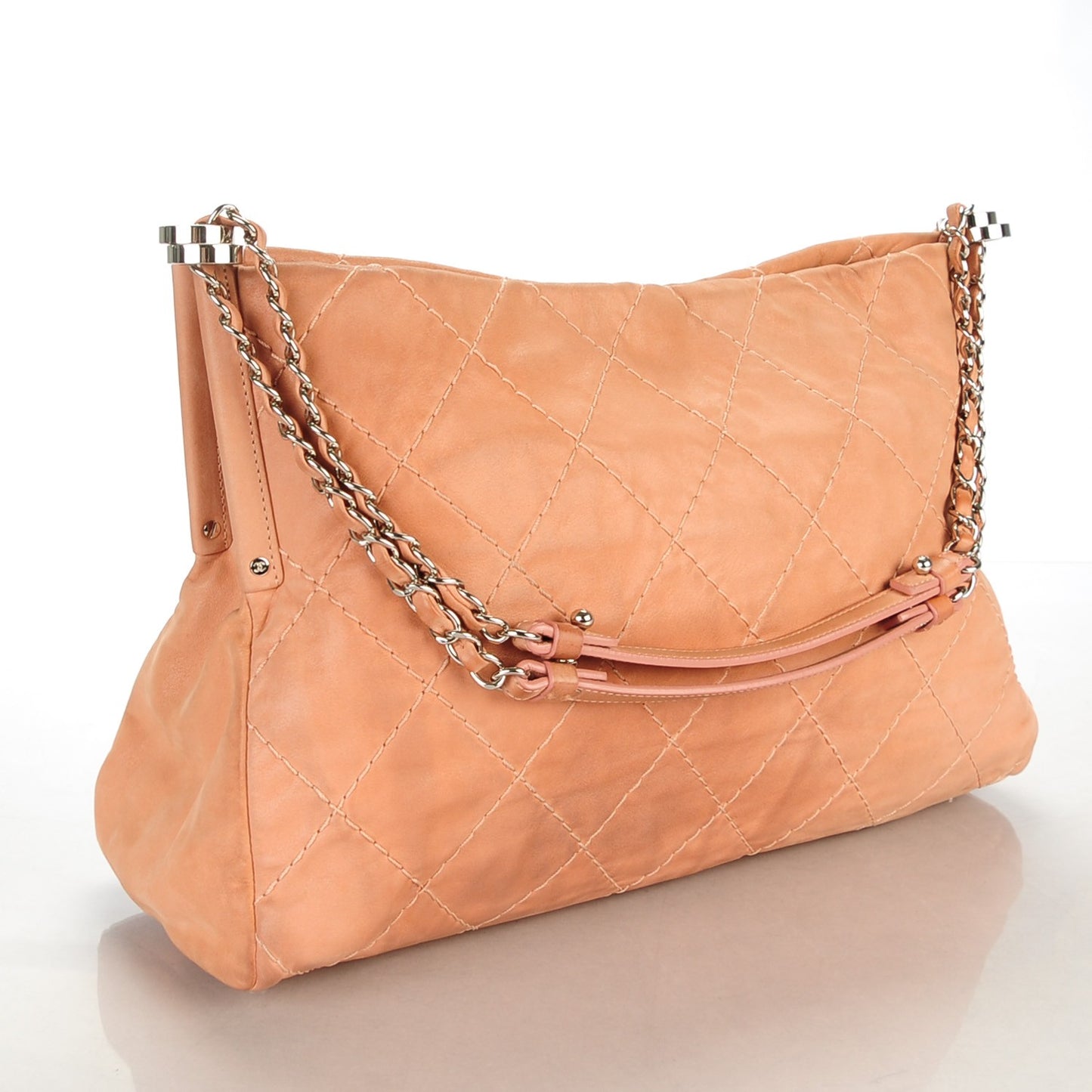 Iridescent Calfskin Small Sea Hit Tote Pink