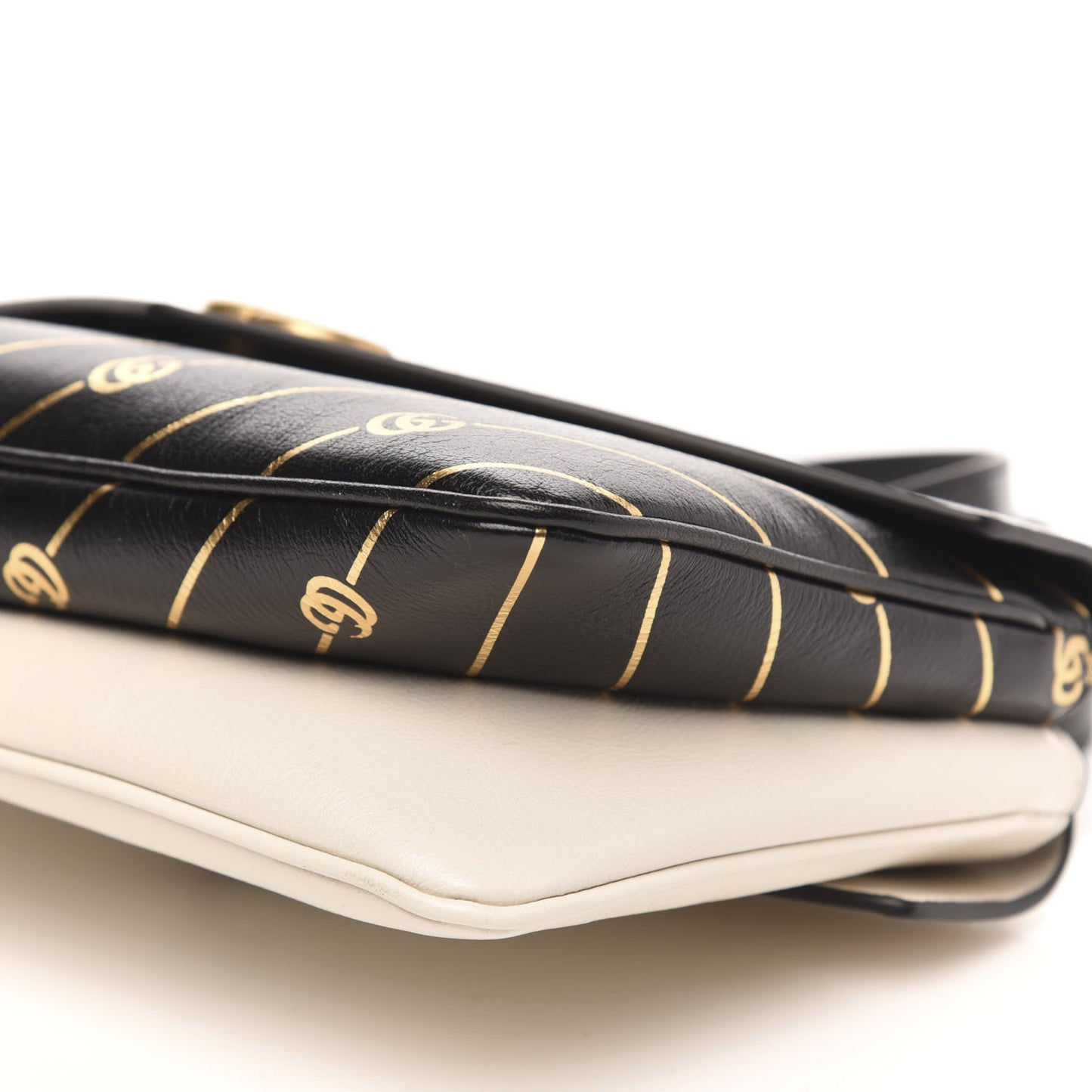 Calfskin Diagonal GG Medium Thiara Double Envelope Shoulder Bag Black White