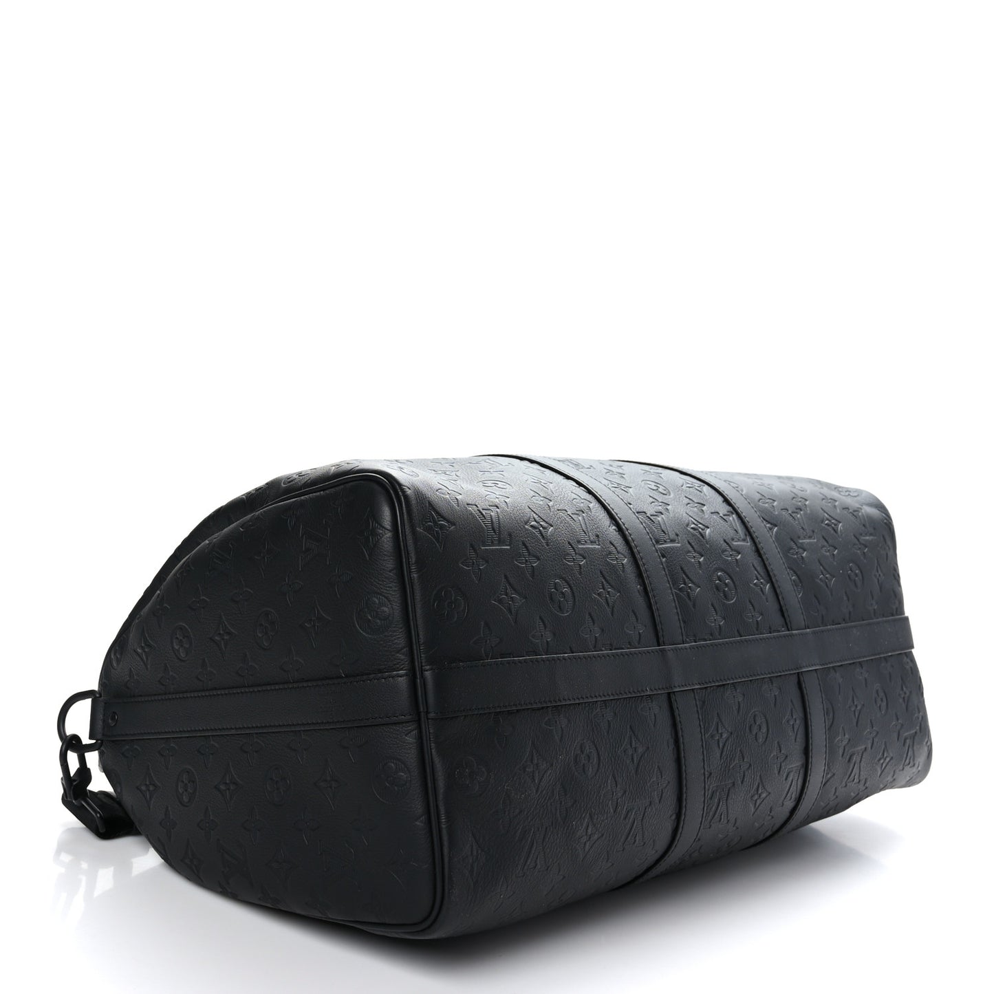 Calfskin Shadow Monogram Keepall Bandouliere 50 Black