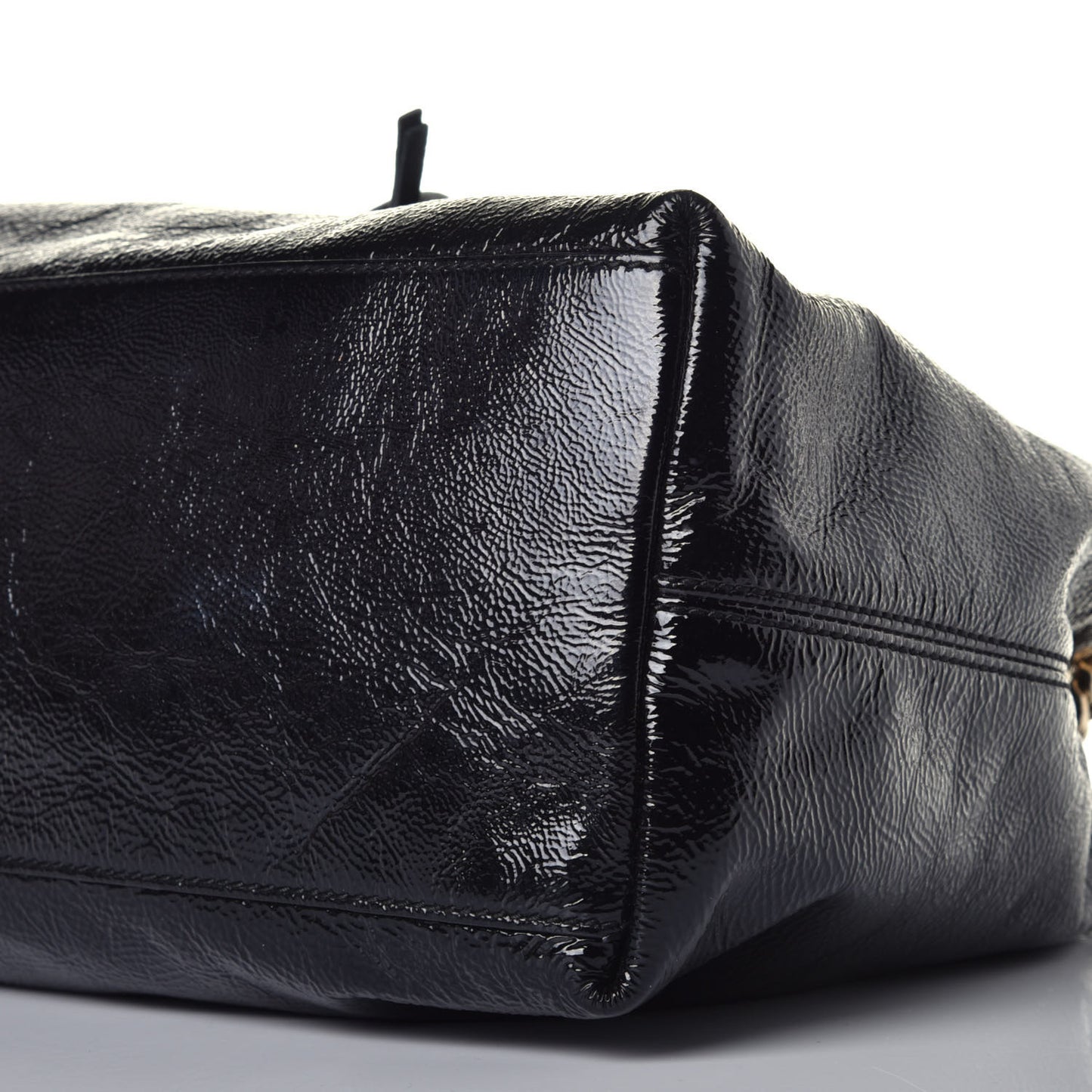 Patent Medium Soho Chain Shoulder Bag Black