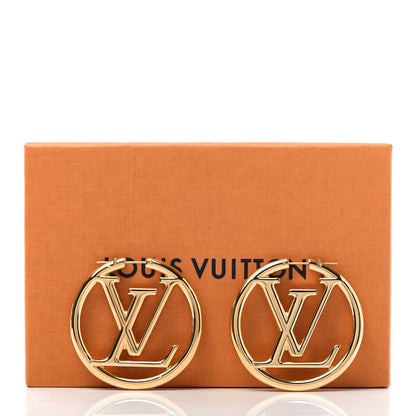 Louis Vuitton Metal Louise Hoop Earrings Gold 6 of 6