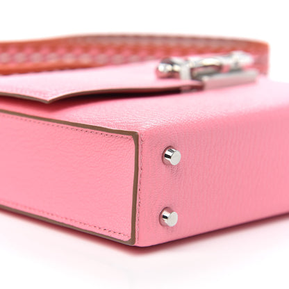 Hermes Chevre Mysore Mini Verrou Large Strap Bag Rose Confetti White 8 of 10