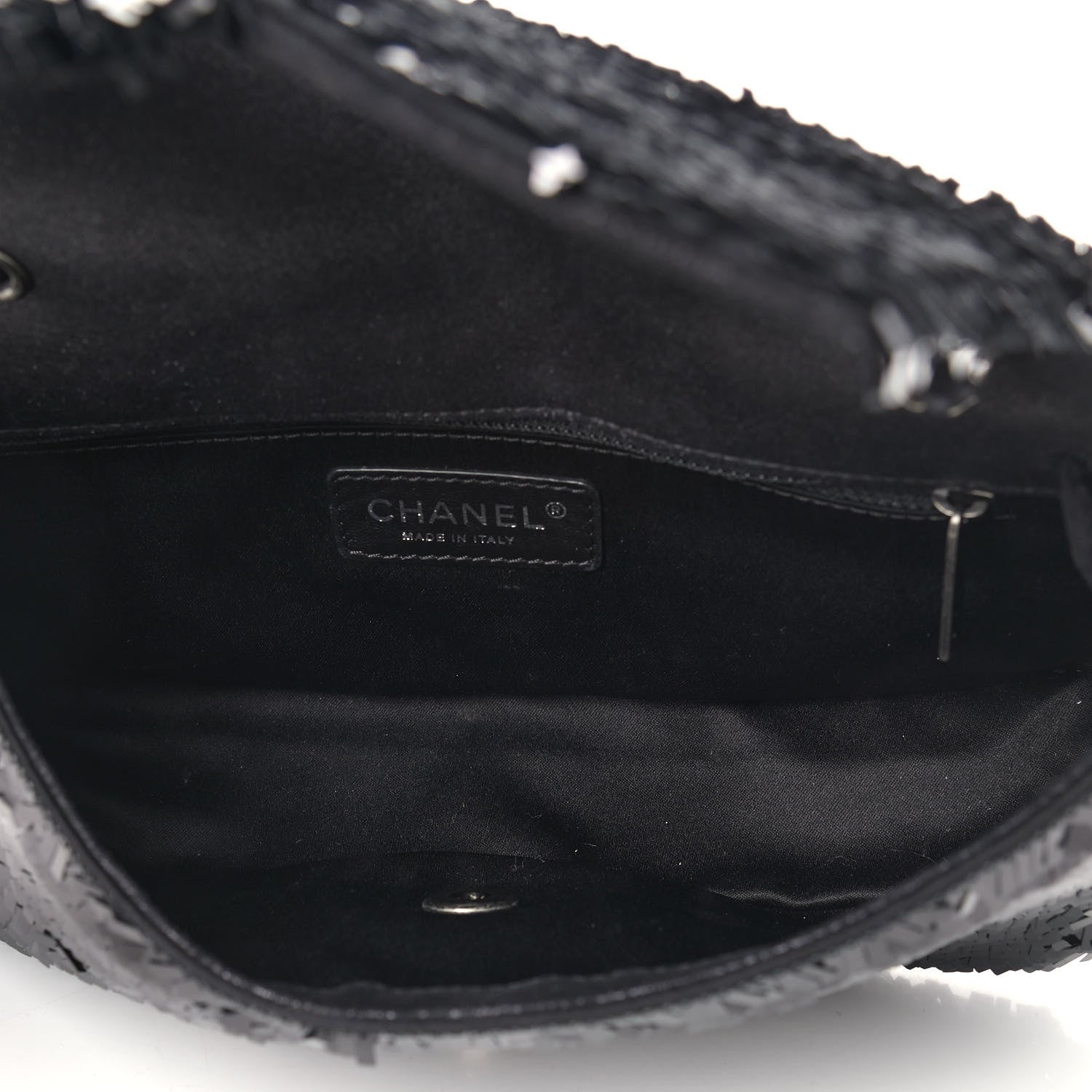 Chanel Sequin Embroidered Small Single Flap Black 5 of 9