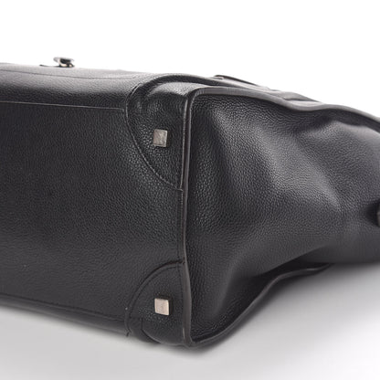 Celine Drummed Calfskin Mini Luggage Black 9 of 10
