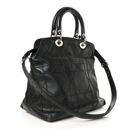 Christian Dior Lambskin Cannage Medium Granville Tote Black 3 of 7