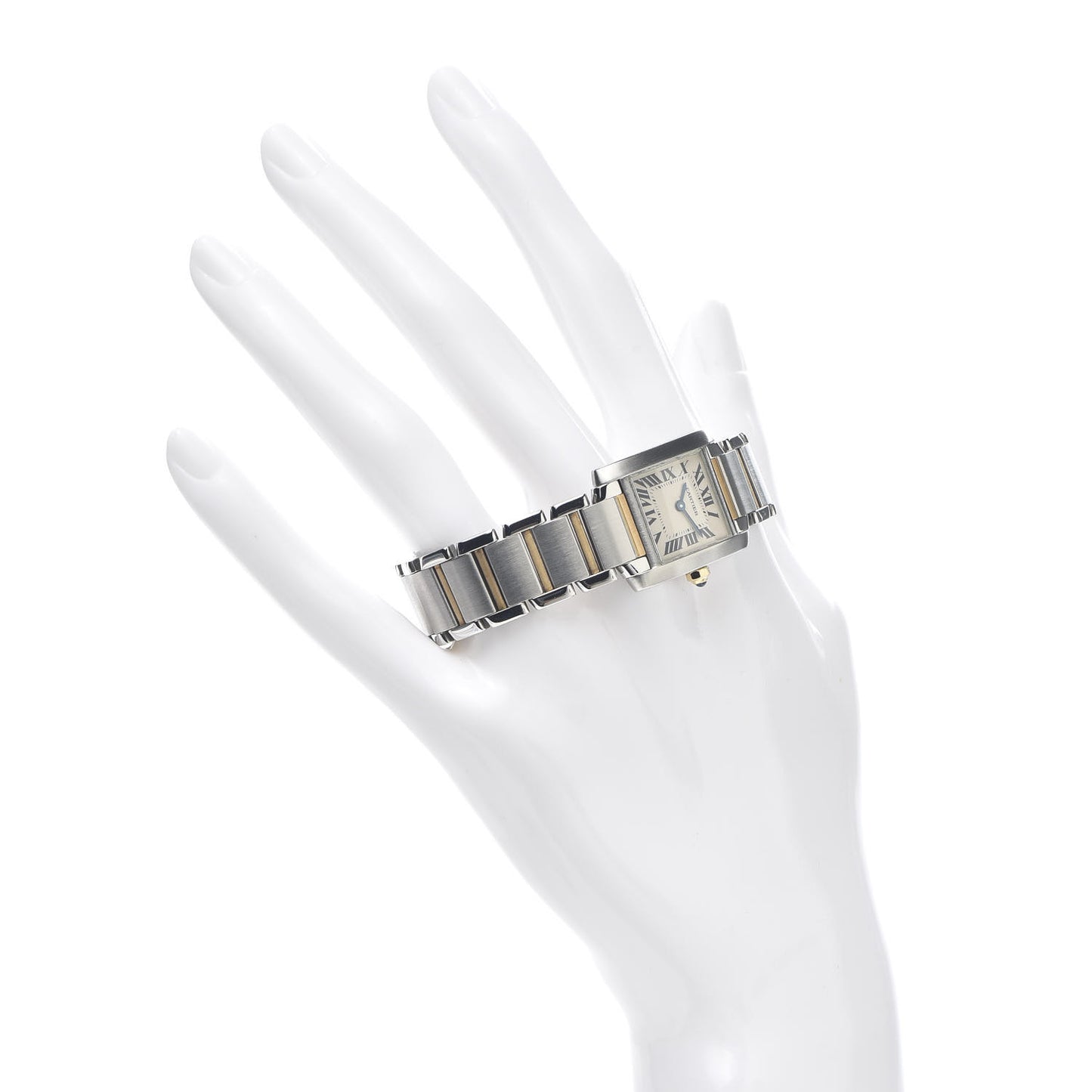 Stainless Steel 18K Yellow Gold 20mm Tank Francaise Quartz Watch