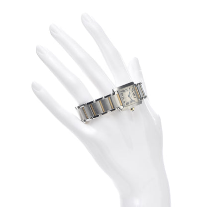 Cartier Stainless Steel 18K Yellow Gold 20mm Tank Francaise Quartz Watch 2 of 5