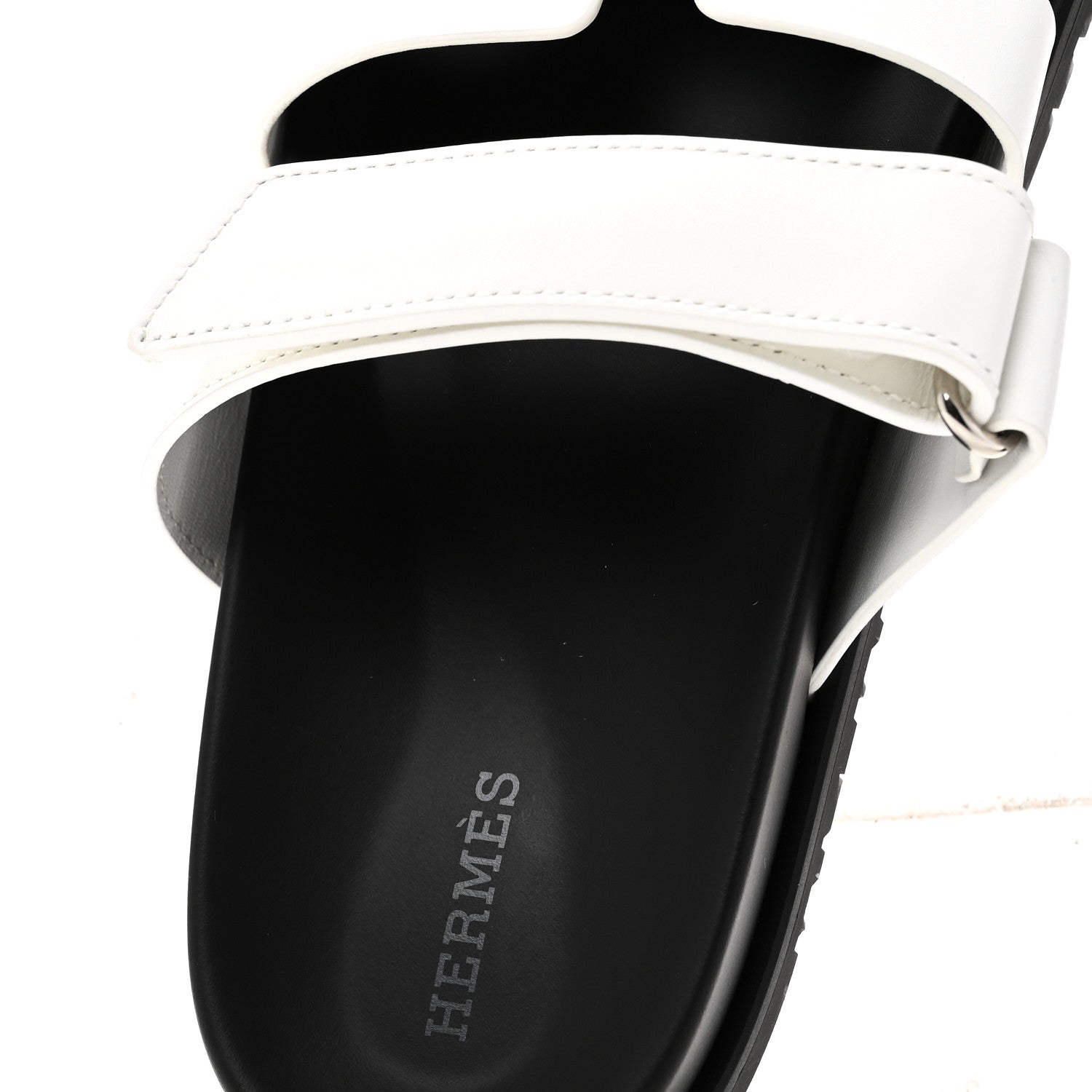 Hermes Calfskin Womens Chypre Sandals 37 White 1865602 – FASHIONPHILE