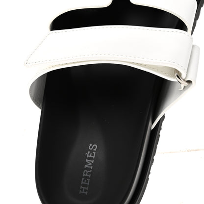 Hermes Calfskin Womens Chypre Sandals 37 White 9 of 9