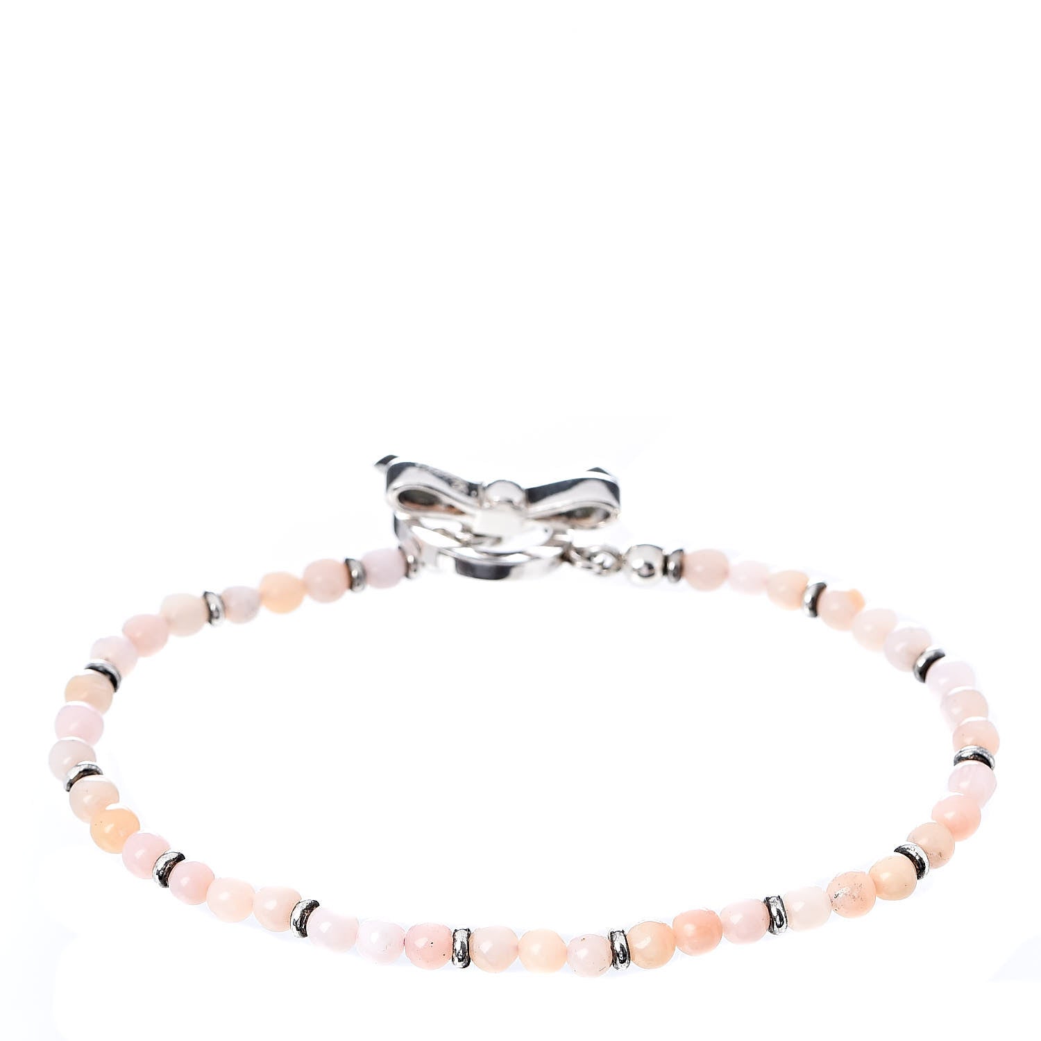 Gucci Sterling Silver Opal Bead Bow Bracelet 3 of 4