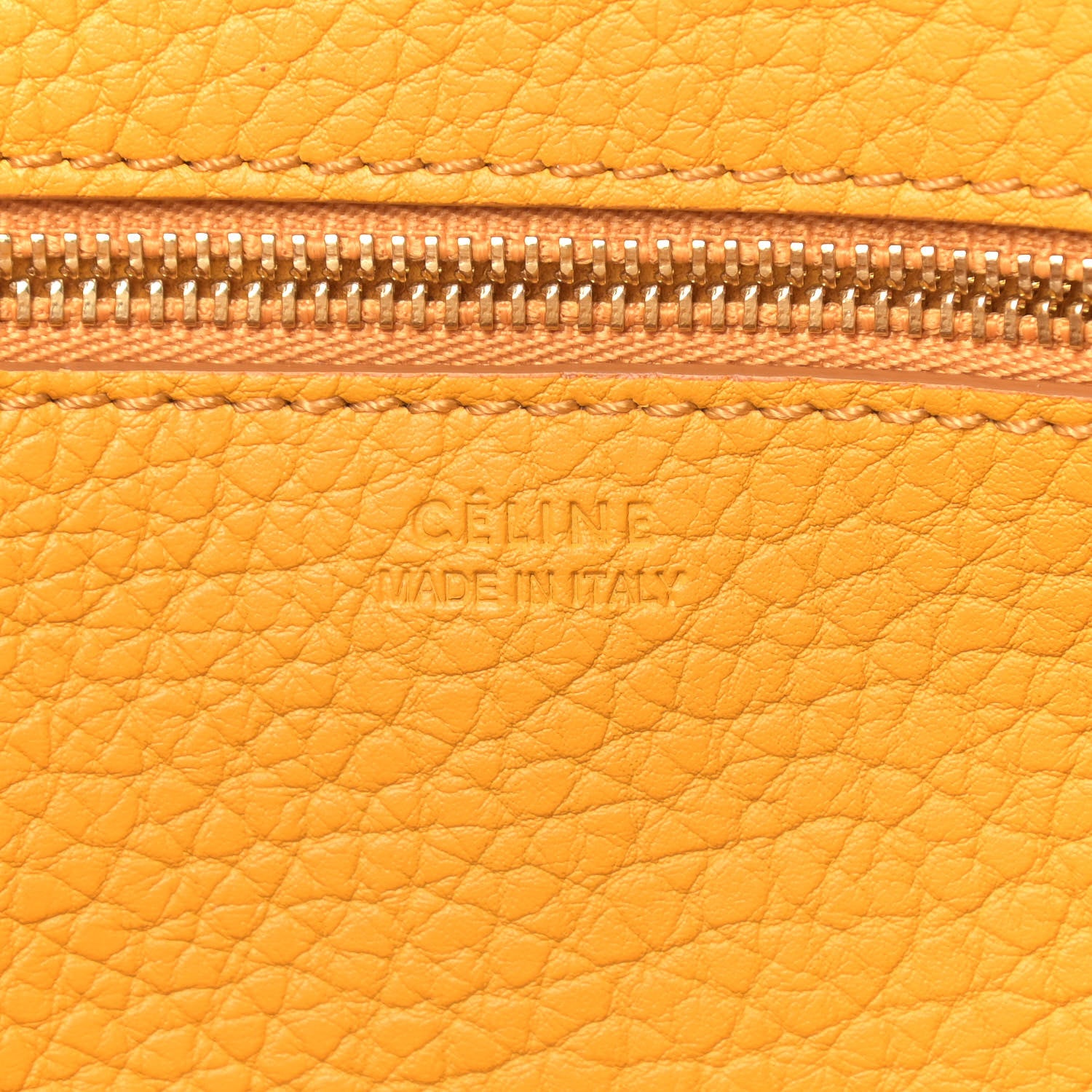 Celine Crisped Calfskin Small Tie Knot Tote Saffron 5 of 9