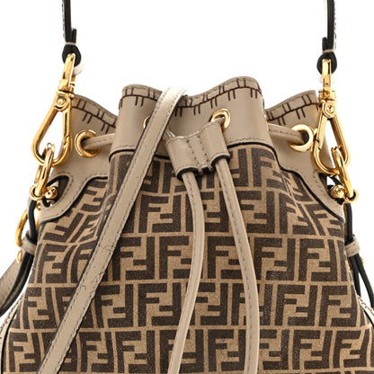 Fendi Suede Vitello Grace F is Fendi Micro FF Mini Mon Tresor Bucket Bag Nude Spring Maya 8 of 15