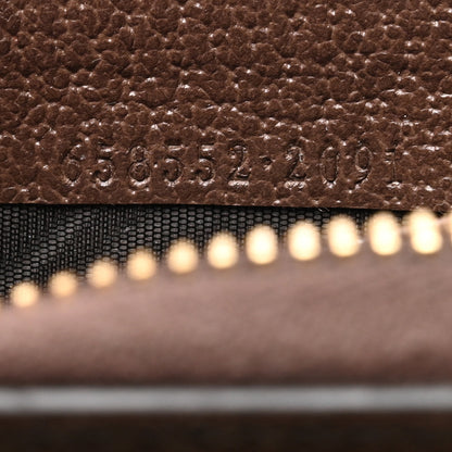 Gucci GG Supreme Monogram Textured Dollar Calfskin Web Ophidia Zip Around Card Case Wallet Beige Ebony New Acero 6 of 11