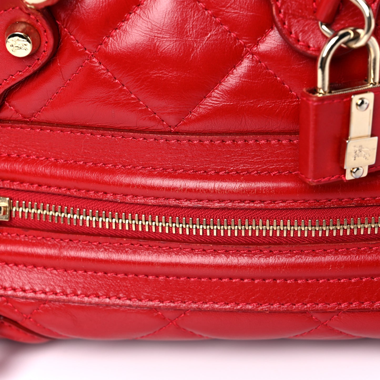 Calfskin Quilted Large Manor Tote Red