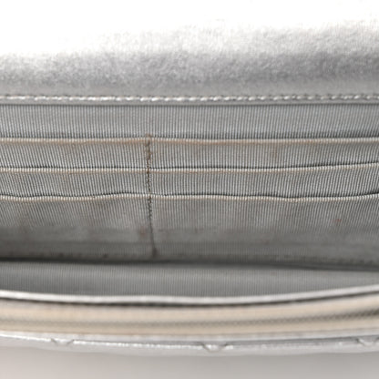 Chanel Metallic Lambskin Quilted Wallet On Chain WOC Silver Gold 14 of 14