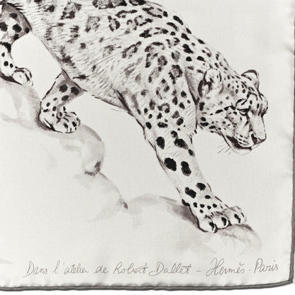 Hermes Silk Dans L'Atelier De Robert Scarf 90 Cendre Gris Sepia 3 of 4