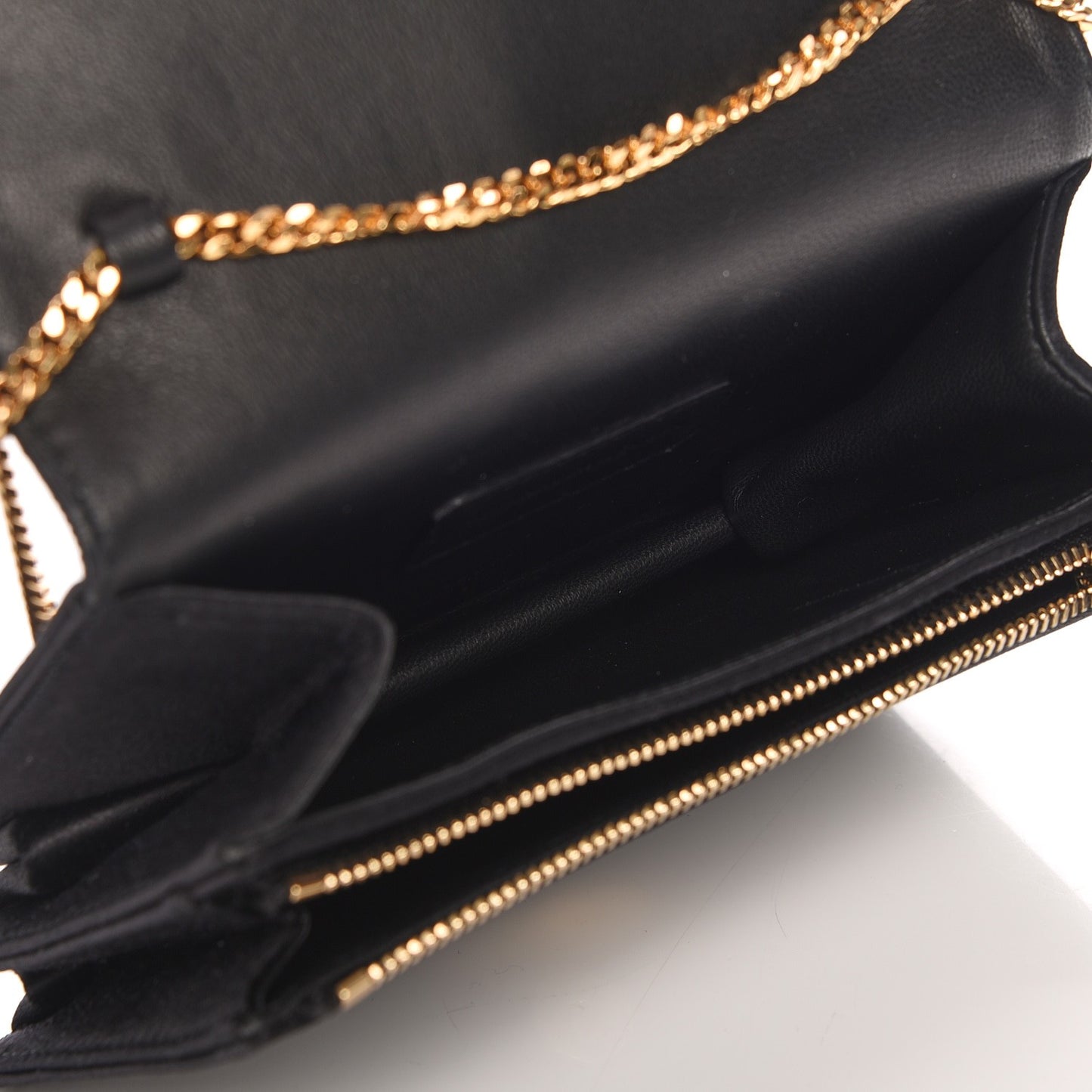 Satin Mini Insignia Flap Black