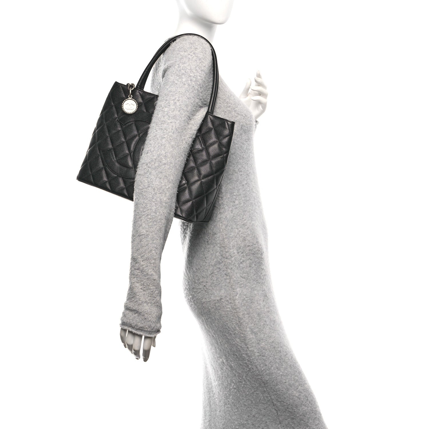 Chanel Caviar Quilted Medallion Tote Black 2 of 10