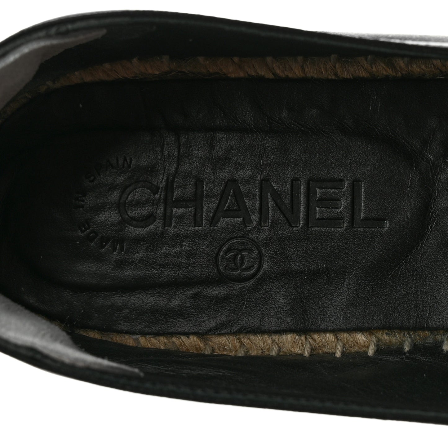 Lambskin Quilted CC Espadrilles 41 Navy Blue Black