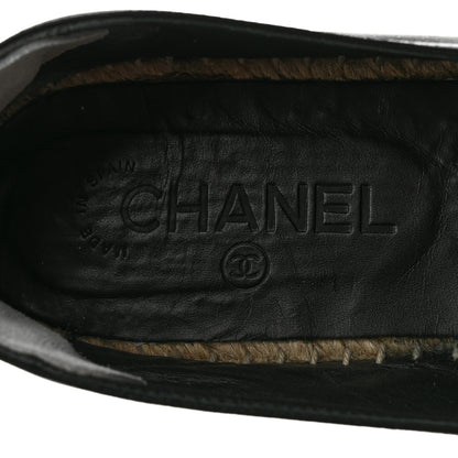Chanel Lambskin Quilted CC Espadrilles 41 Navy Blue Black 7 of 9