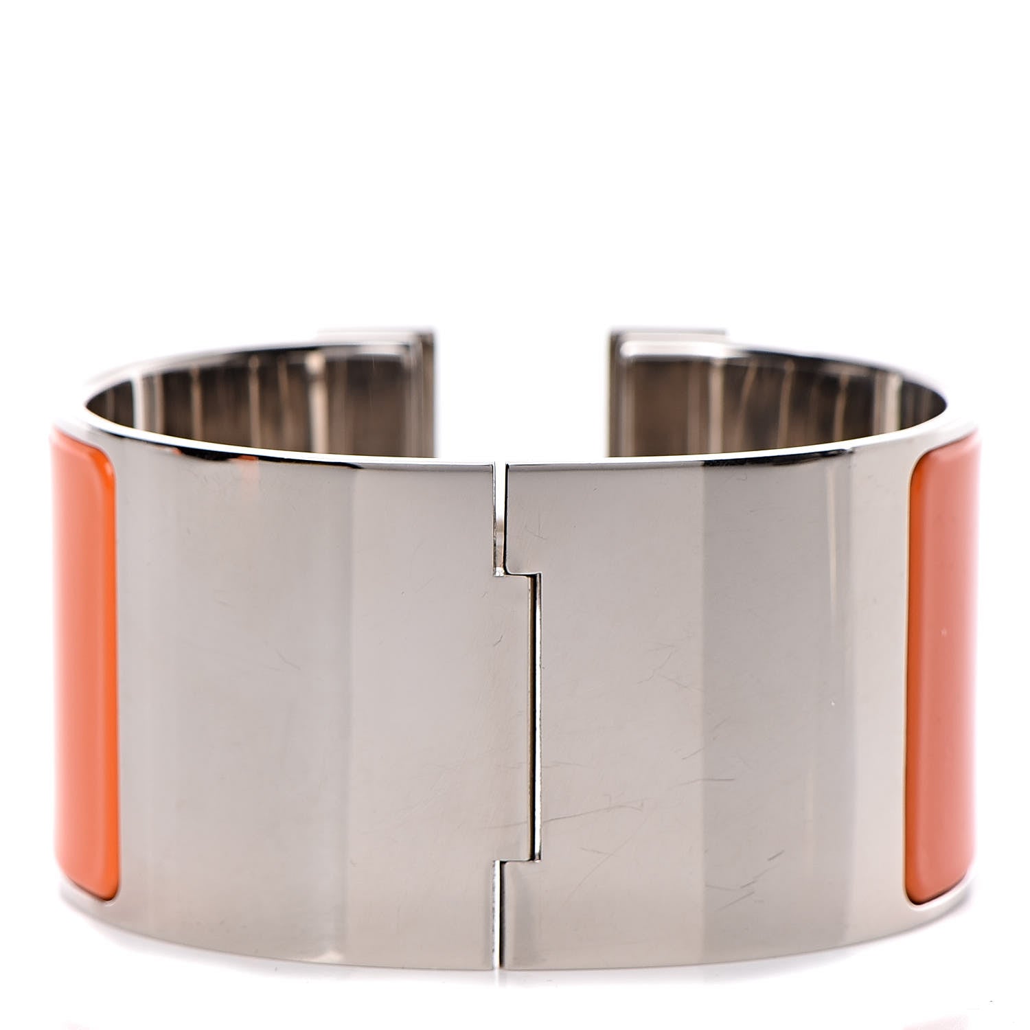 Hermes Enamel Extra Wide Clic Clac H Bracelet GM Orange 3 of 6