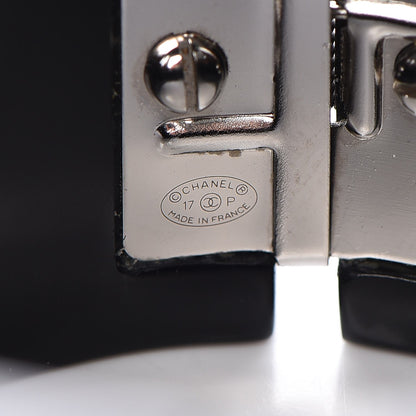 Chanel Resin CC Cuff Bracelet Black White 3 of 4