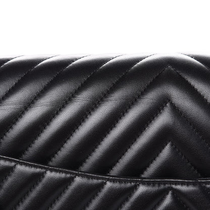 Chanel Lambskin Chevron Quilted Maxi Double Flap So Black 11 of 14