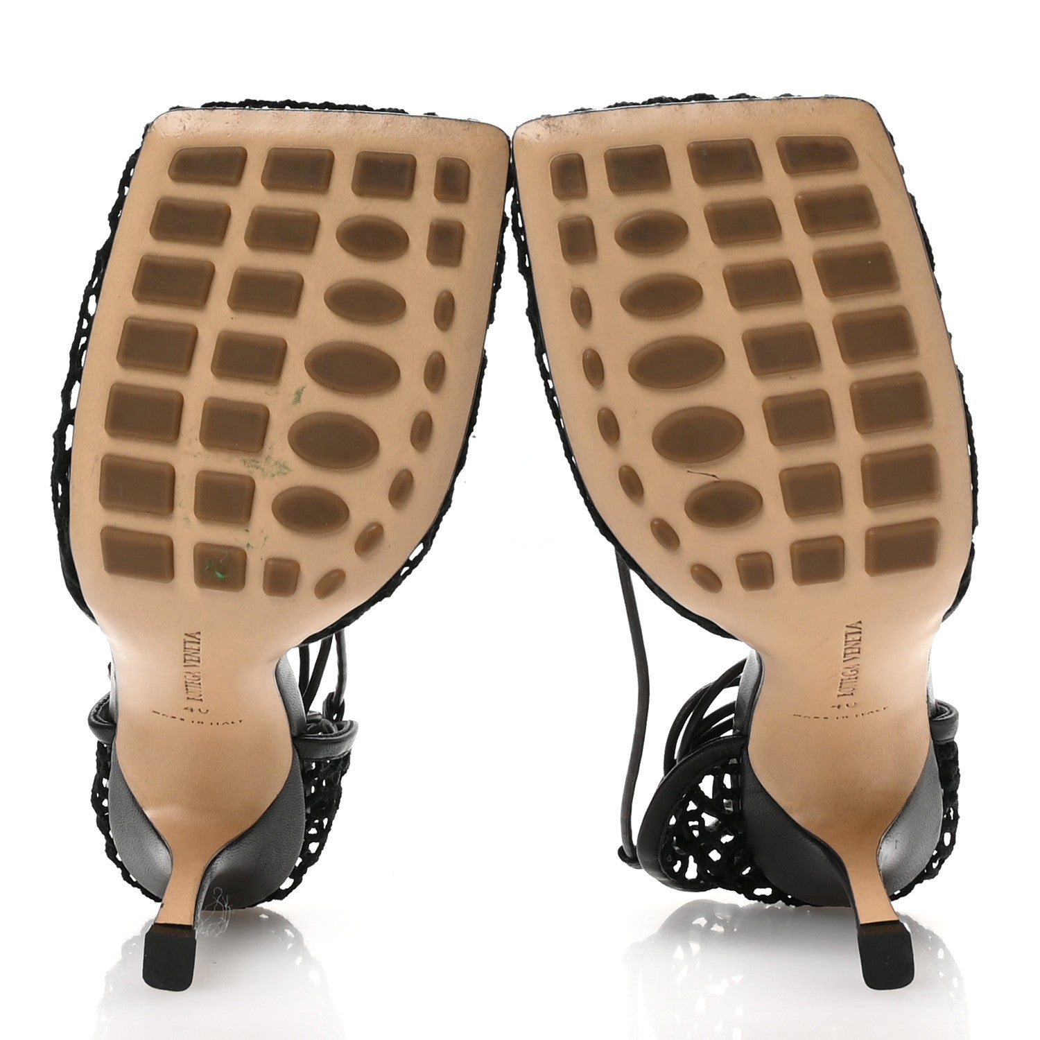 Bottega Veneta Mesh Nappa Stretch Ankle Tie Sandals 40 Black 6 of 8