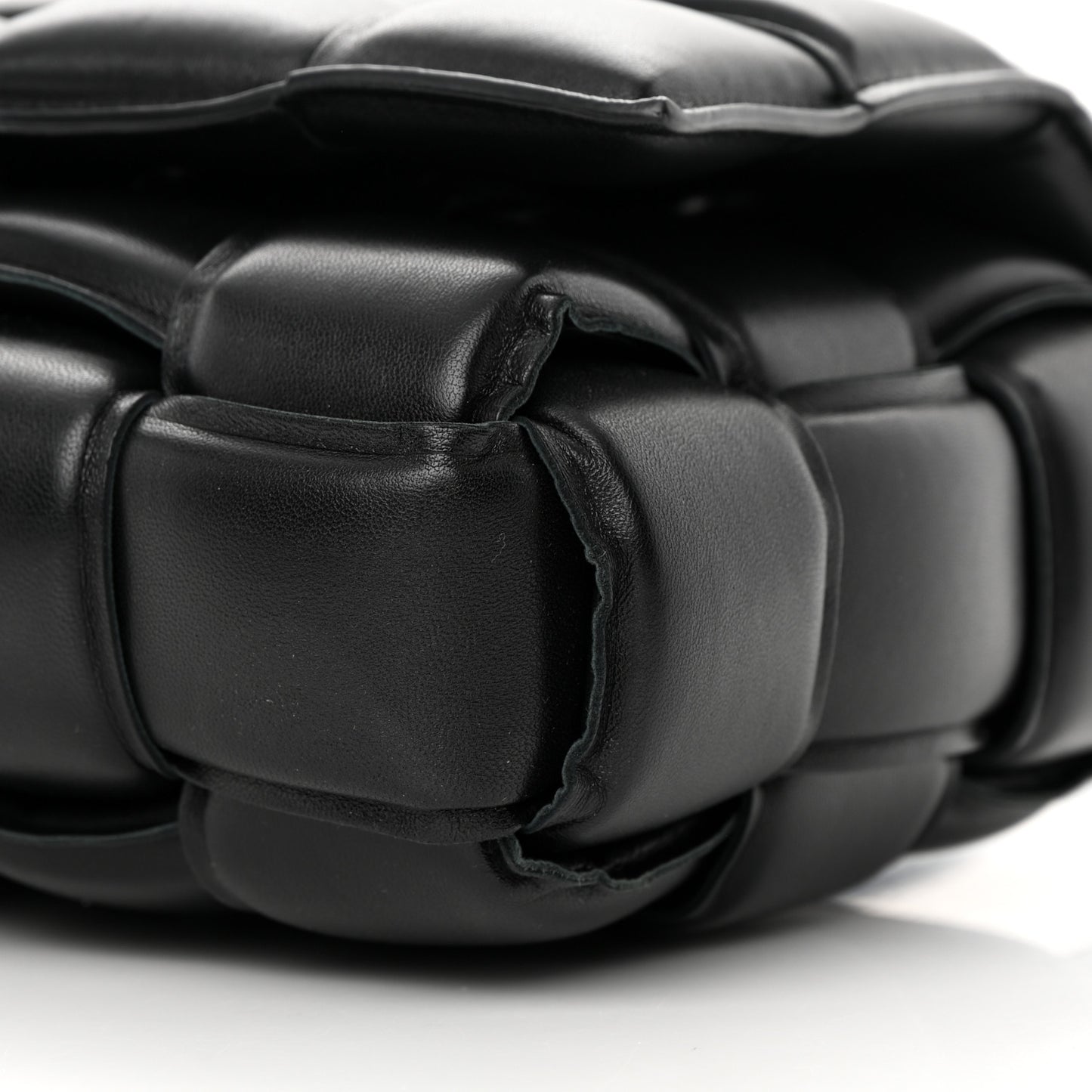 Nappa Maxi Intreccio Padded Cassette Crossbody Bag Black
