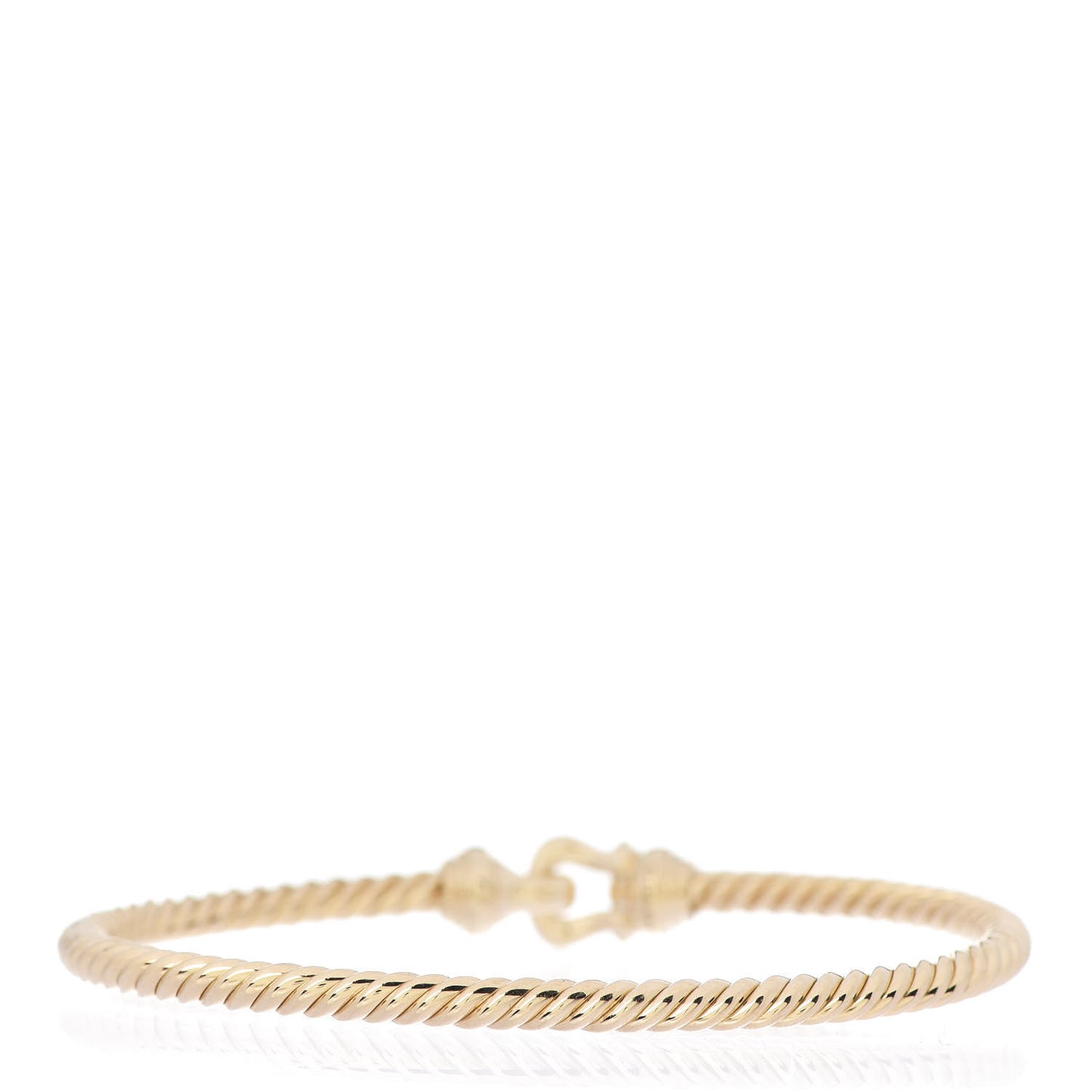 18K Yellow Gold Diamond 3.5mm Cable Buckle Bracelet