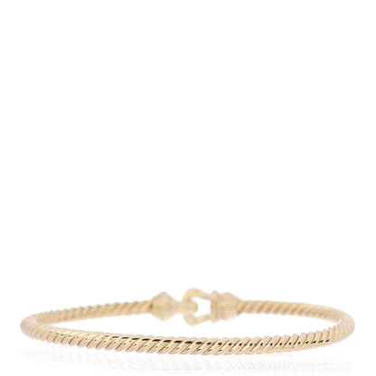 David Yurman 18K Yellow Gold Diamond 3.5mm Cable Buckle Bracelet 3 of 4