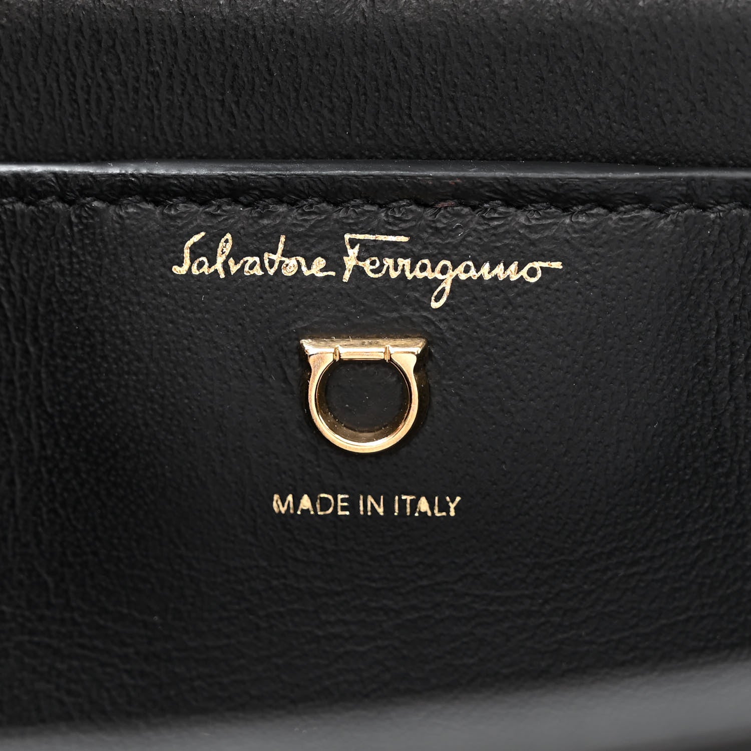 Salvatore Ferragamo Calfskin Glam Shoulder Bag Black 6 of 13