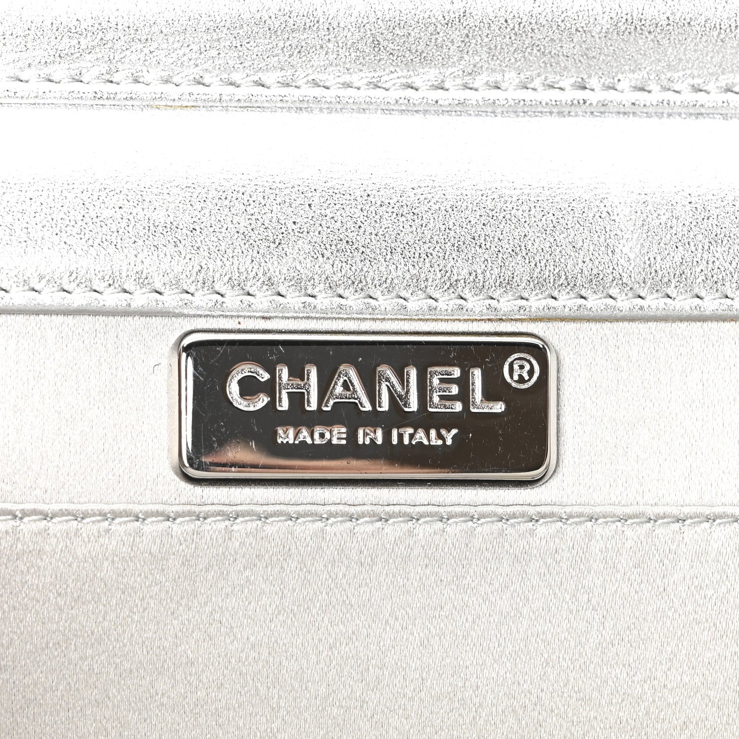Chanel Metallic Goatskin Strass Chain Evening Clutch Silver 6 of 10