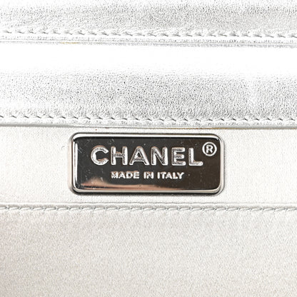 Chanel Metallic Goatskin Strass Chain Evening Clutch Silver 6 of 10