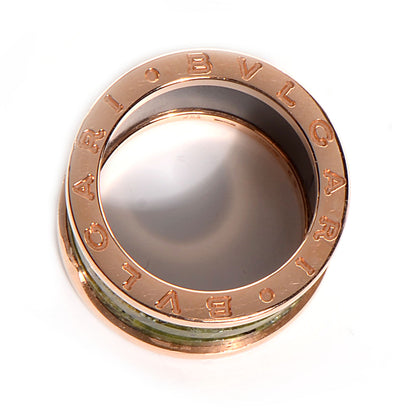 Bulgari BVLGARI 18k Rose Gold and Green Marble B.Zero1 3 Band Size 52 3 of 8