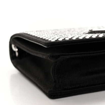 Prada Satin Crystal Metal Triangle Logo Card Holder With Strap Cristal 6 of 7