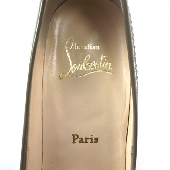 Christian Louboutin Patent Peniche Loafer Pumps 37.5 Gray 7 of 7