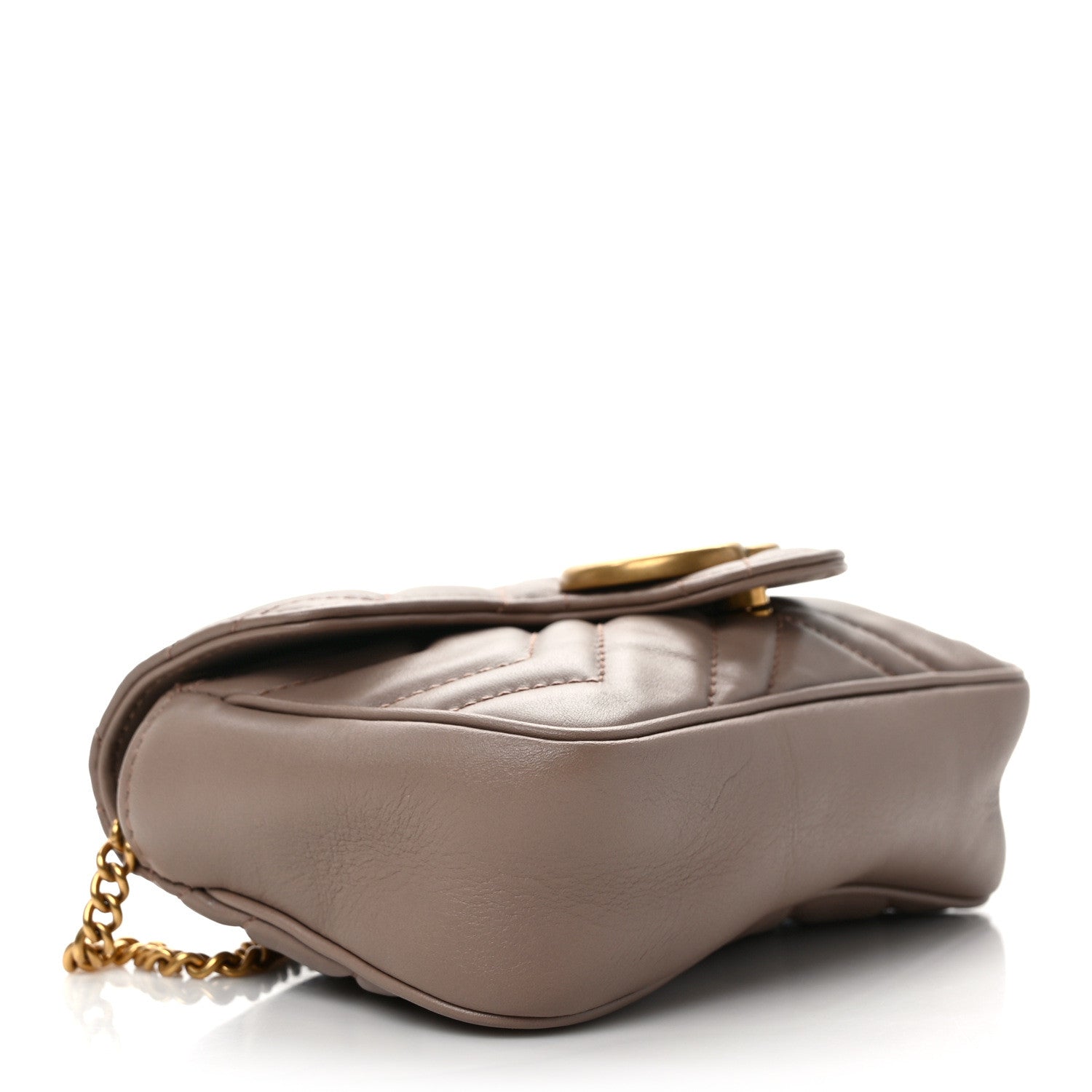 Gucci Calfskin Matelasse Super Mini GG Marmont Shoulder Bag Porcelain Rose 4 of 12
