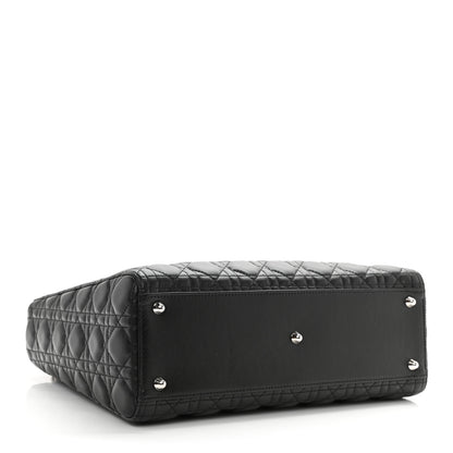 Christian Dior Lambskin Cannage Large Lady Dior Black 3 of 9
