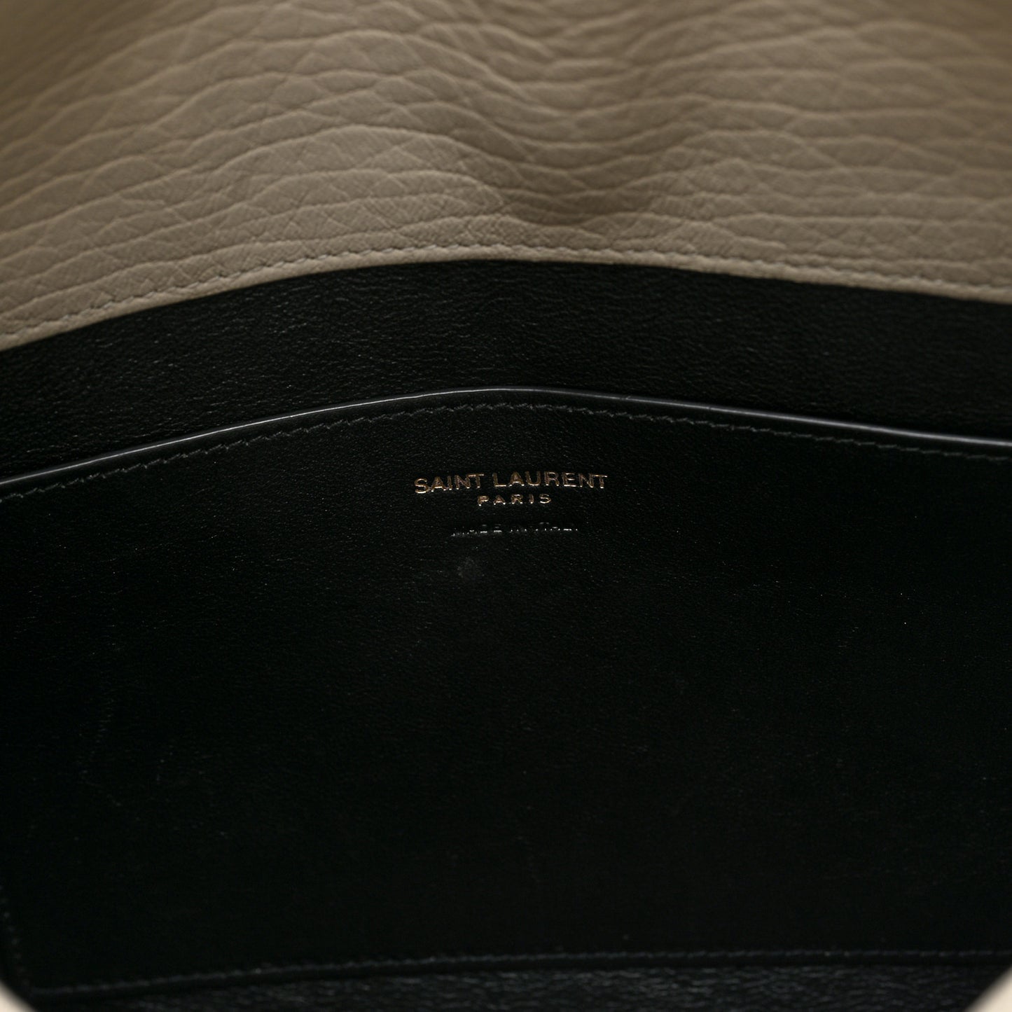Grained Lambskin Large Cassandre Envelope Pouch Blanc Vintage