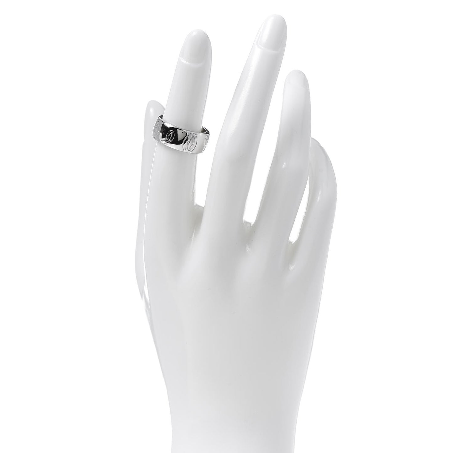 18K White Gold 8mm Happy Birthday Band Ring 51 5.75