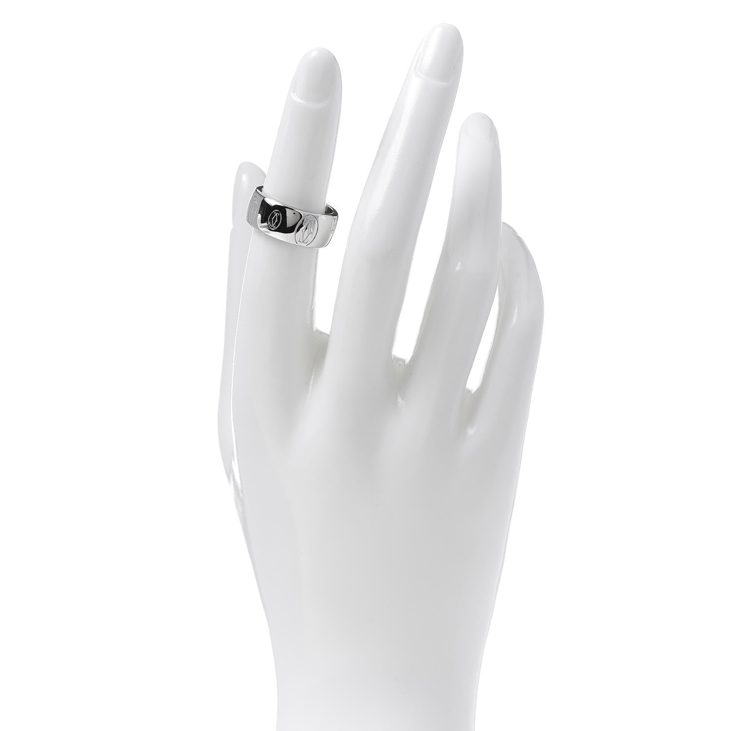 Cartier 18K White Gold 8mm Happy Birthday Band Ring 51 5.75 2 of 6
