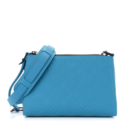 Louis Vuitton Taurillon Monogram Triangle Messenger Turquoise 1 of 8