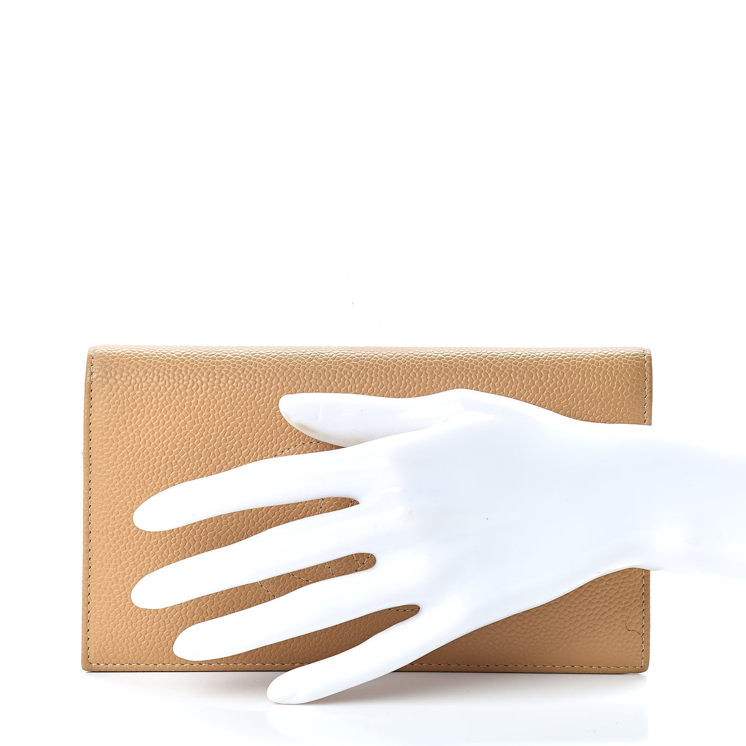 Chanel Caviar Timeless CC Yen Wallet Beige Clair 2 of 12