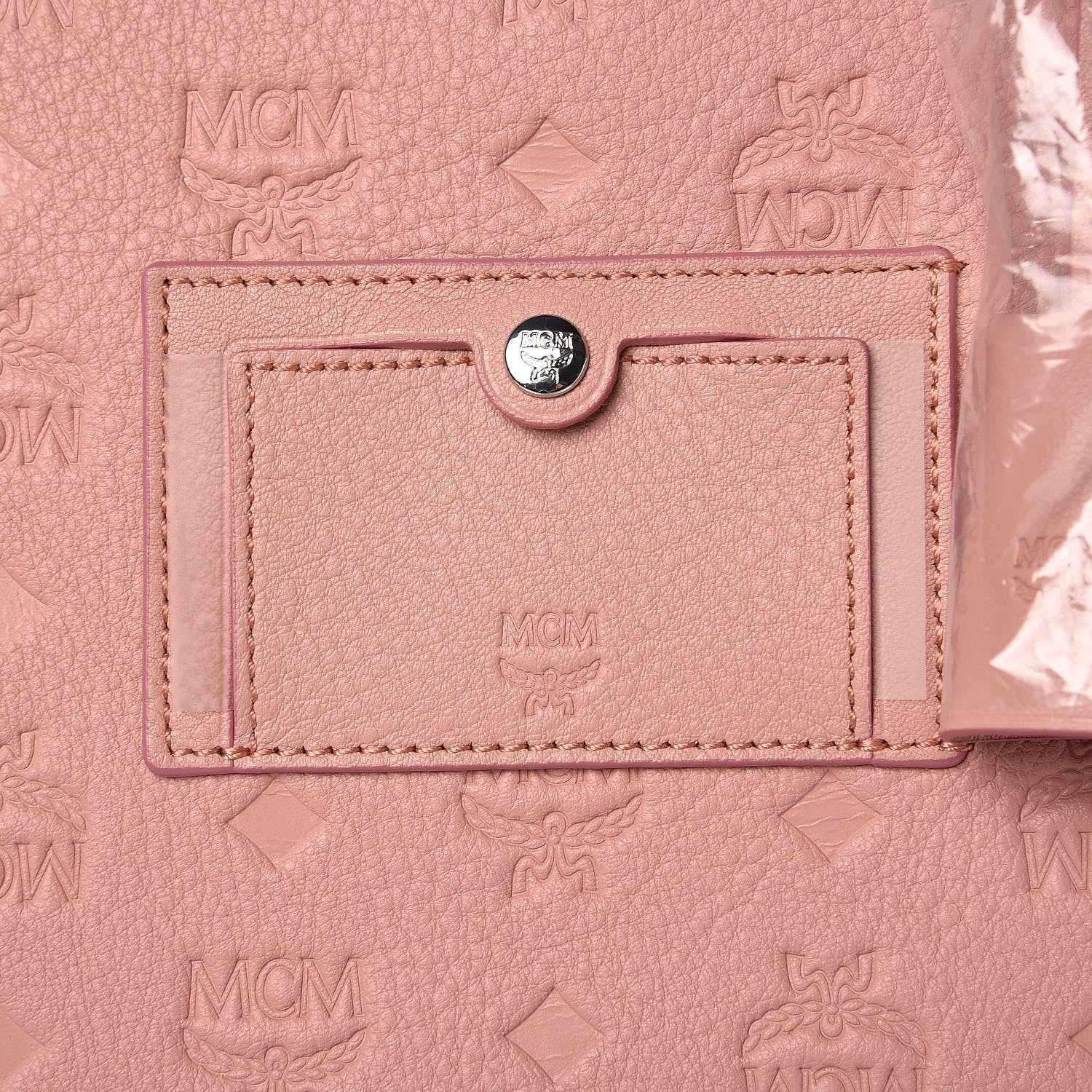 MCM Calfskin Ottomar Monogram Rolling Luggage Pink 7 of 8